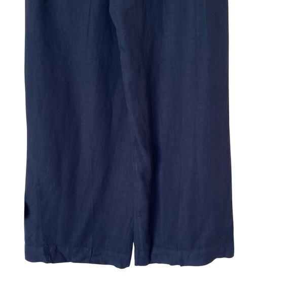 VELVET by GRAHAM & SPENCER Lola 100% Linen Wide Leg Pants Shadow Blue, X-Small - Picture 10 of 12